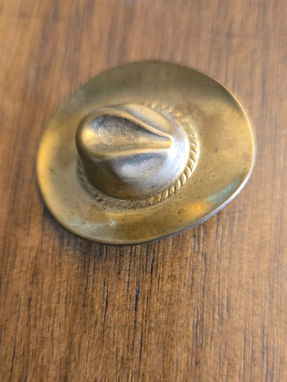 Brass Cowboy Hat Accent - Golden Brass Tone